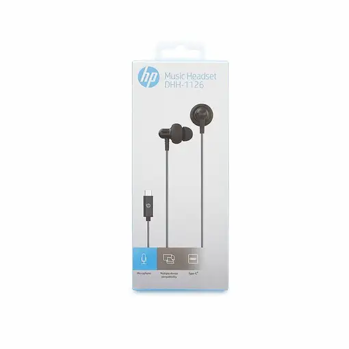 HP DHH-1126 Auriculares Alámbrico Dentro de oído Llamadas/Música USB Tipo C Negro