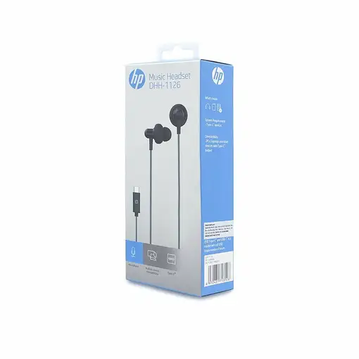 HP DHH-1126 Auriculares Alámbrico Dentro de oído Llamadas/Música USB Tipo C Negro