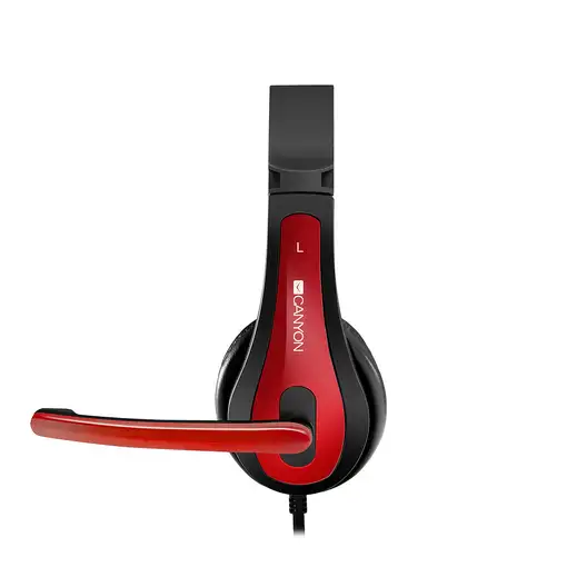 Canyon Auricular HSC-1 PC Mic Flat 2m Negro/Rojo