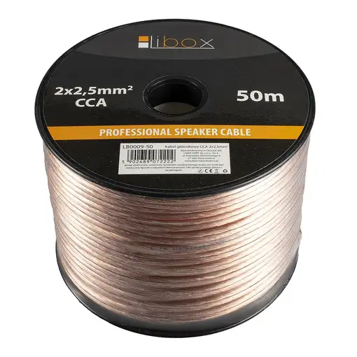 Libox Kabel głośnikowy 2x2,50mm LB0009-50 cable de audio 50 m Transparente Libox Kabel głośnikowy 2x2,50mm LB0009-50 cable de audio 50 m Transparente