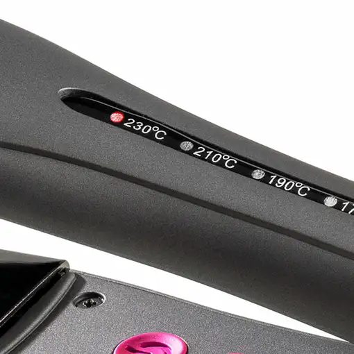 Haeger HS-35B.006A Utensilio de peinado Plancha de pelo Caliente Negro, Rosa 230 W