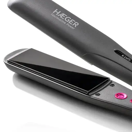 Haeger HS-35B.006A Utensilio de peinado Plancha de pelo Caliente Negro, Rosa 230 W