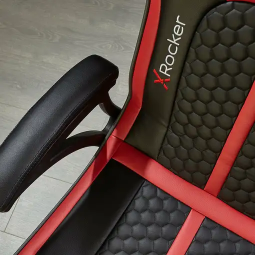 X Rocker 2020014 silla para videojuegos Silla gaming Asiento acolchado Negro, Rojo