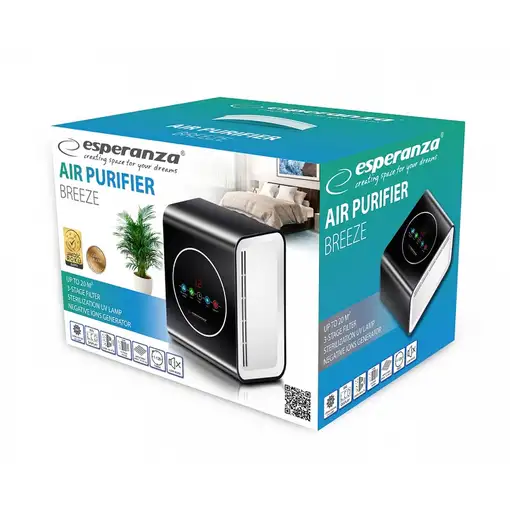 Esperanza EHP001 purificador de aire 45 dB Negro, Blanco