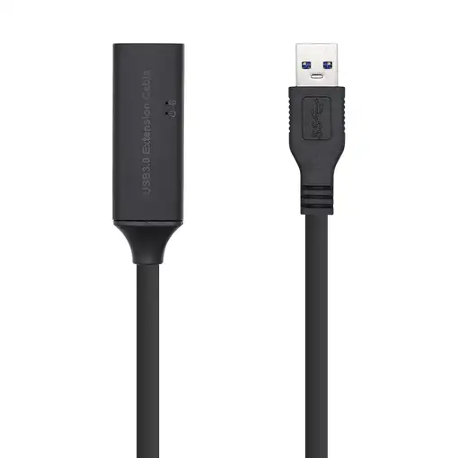 AISENS Cable USB 3.0 Prolongador con amplificador y alim., Tipo A/M-A/H, Negro, 10