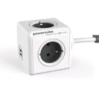 Allocacoc PowerCube Extended USB E(FR), 3m base múltiple 4 salidas AC