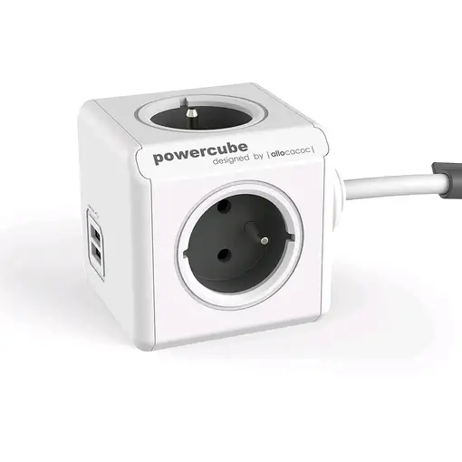 Allocacoc PowerCube Extended USB E(FR), 3m base múltiple 4 salidas AC