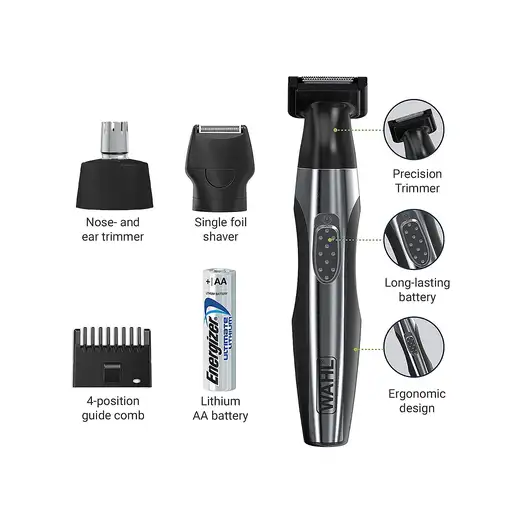 Wahl Travel Kit Deluxe Batería Negro, Acero inoxidable
