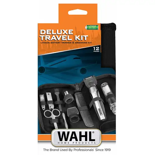 Wahl Travel Kit Deluxe Batería Negro, Acero inoxidable