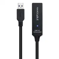 Nanocable Cable USB 3.0 prolongador con amplificador, tipo A/M-A/H, 15m