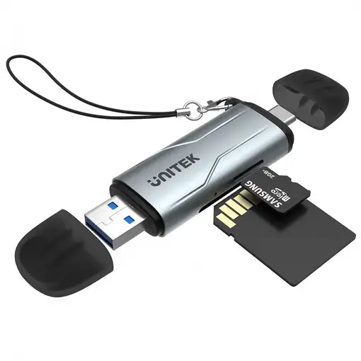 UNITEK R1010A lector de tarjeta USB 3.2 Gen 1 (3.1 Gen 1) Type-A/Type-C Gris