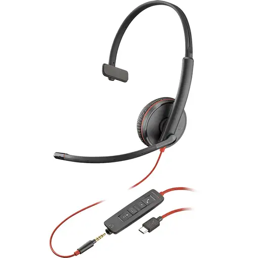 HP Poly Auriculares Poly Blackwire C3215 monaural + estuche de transporte