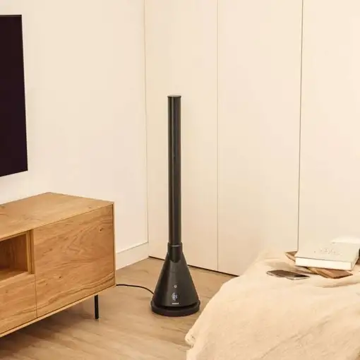 NEWLUX Ventilador frío Calor Dual 365 Negro,Sin Aspas,Calefactor Cerámico