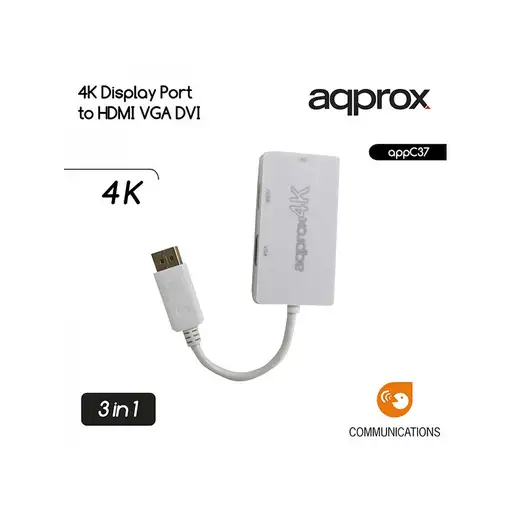 Approx appC37 DisplayPort VGA + HDMI + DVI Blanco