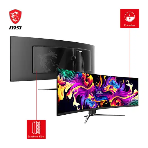 MSI MPG 491CQPDE QD-OLED pantalla para PC 124,5 cm (49") 5120 x 1440 Pixeles Dual