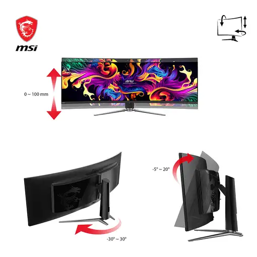 MSI MPG 491CQPDE QD-OLED pantalla para PC 124,5 cm (49") 5120 x 1440 Pixeles Dual