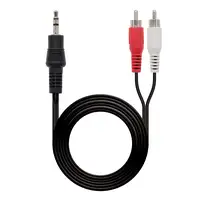 Nanocable 10.24.0305 cable de audio 5 m 3,5mm 2 x RCA Negro