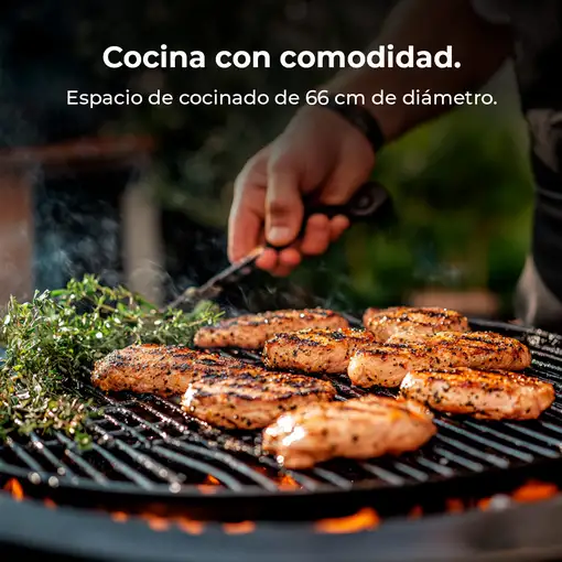 Cecotec DragonFire 6600 Parrilla/barbacoa Kamado Egg Carbón vegetal + Leña Blanco