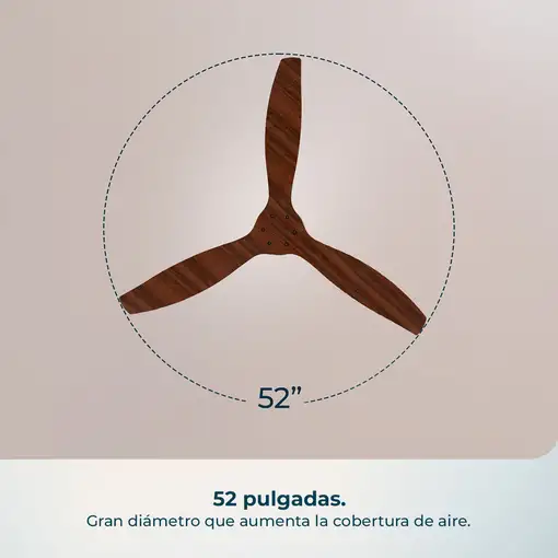 Ventilador de techo 40W, EnergySilence Aero 5400 Classic White&DarkWood CECOTEC