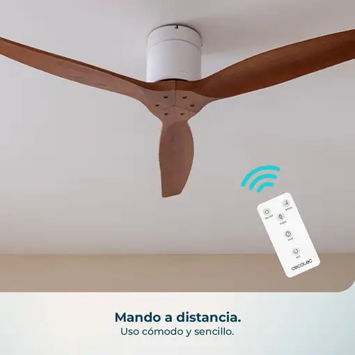 Ventilador de techo 40W, EnergySilence Aero 5400 Classic White&DarkWood CECOTEC