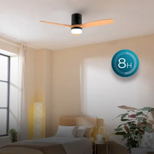 Ventilador de techo con Luz EnergySilence Aero5600 Classic Black&LightWood CECOTEC