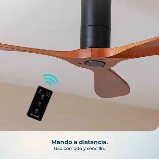 Ventilador de techo 40W Ø132 cm, EnergySilence 5400 Classic Black&DarkWood CECOTEC