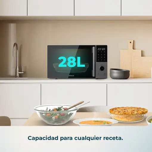 Cecotec Proclean 2800 Negro, Gris Microondas con grill Encimera 28 L 900 W