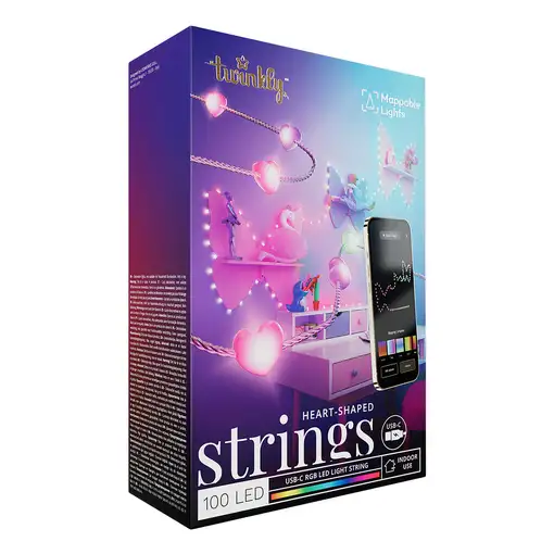 Twinkly Strings USB-C Hearts Tira de luz inteligente Wi-Fi/Bluetooth