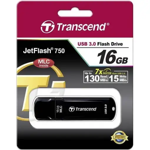 Transcend JetFlash 750, 16GB unidad flash USB USB tipo A 3.2 Gen 1 (3.1 Gen 1)
