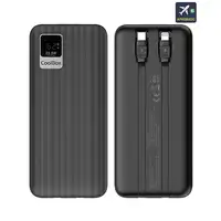CoolBox POWERBANK DP20 20000MAH LCD+CABLES INTEGRADOS USB-C+LIGHTING NEGRO CARGA R