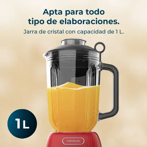 Cecotec Power Black Titanium RetroRed 1,5 L Batidora de vaso 1200 W Rojo