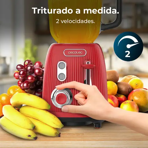 Cecotec Power Black Titanium RetroRed 1,5 L Batidora de vaso 1200 W Rojo