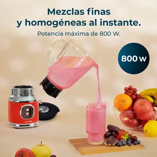 Cecotec RetroTwist 1 L Batidora de vaso 800 W Rojo
