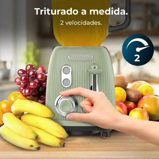 Cecotec Power Black Titanium RetroGreen 1,5 L Batidora de vaso 1200 W Verde