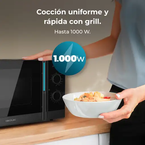 Cecotec Proclean 4120 Negro, Gris Microondas con grill Encimera 23 L 800 W