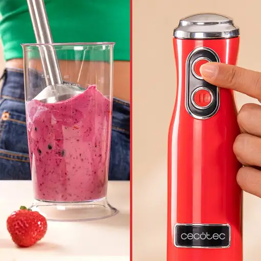 Cecotec Batidora de Mano Power RetroRed 1200MAX