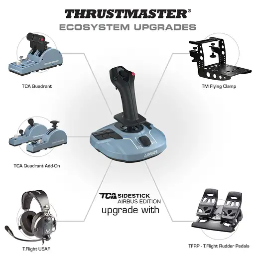 Thrustmaster TCA Quadrant Airbus Edition Negro, Azul USB Simulador de Vuelo PC