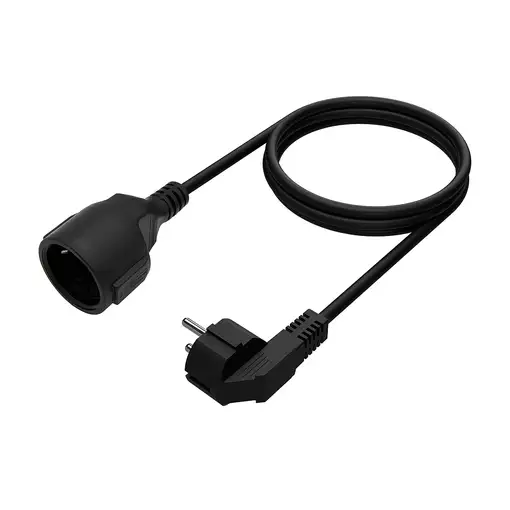 AISENS Cable Alargador de Alimentacion Schuko, CEE7/M-CEE7/H, Negro, 3.0M
