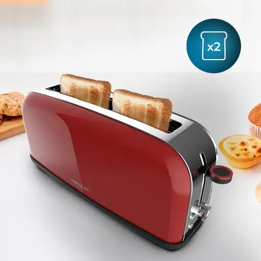 Cecotec Tostador vertical Tostador vertical Toastin` time 850 Red Long