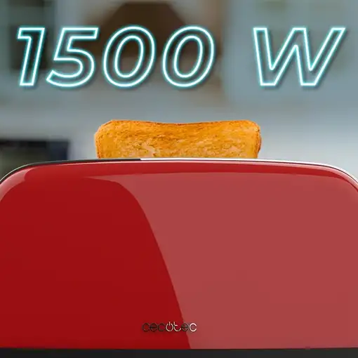 Cecotec Tostador vertical Tostador vertical Toastin` time 1500 Red Lite