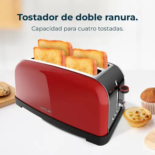 Cecotec Tostador vertical Tostador vertical Toastin` time 1500 Red Lite
