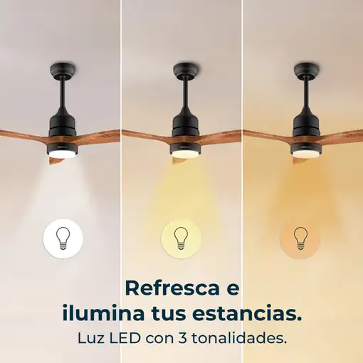 Cecotec Ventilador de techo con luz EnergySilence Aero 5275 DarkWood Cecotec