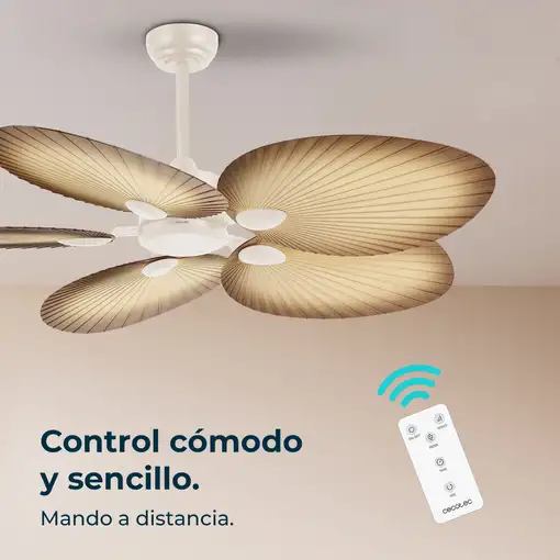 Cecotec Ventilador de techo sin luz EnergySilence Aero 5200 Palm