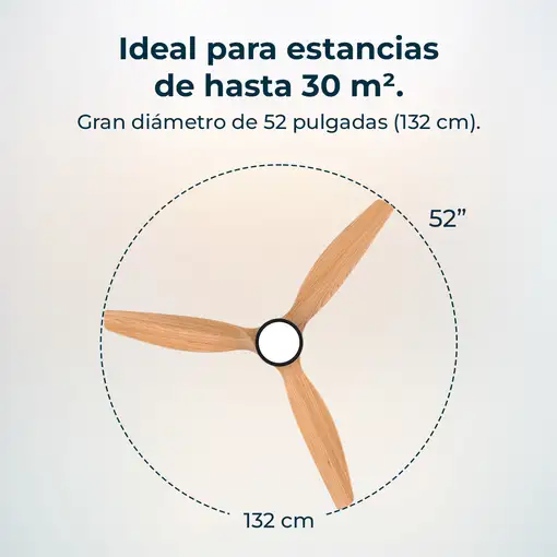 Cecotec Ventilador de techo con luz EnergySilence Aero 5275 WhiteWood Cecotec