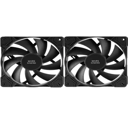 Mars Gaming MF-PWMX2 Negro, Kit 2 Ventiladores 120mm, Ultra silenciosos FDB 12dB,