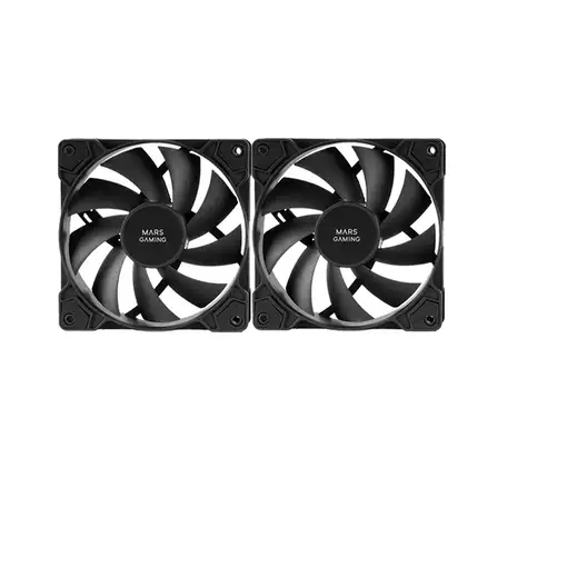 Mars Gaming MF-PWMX2 Negro, Kit 2 Ventiladores 120mm, Ultra silenciosos FDB 12dB,