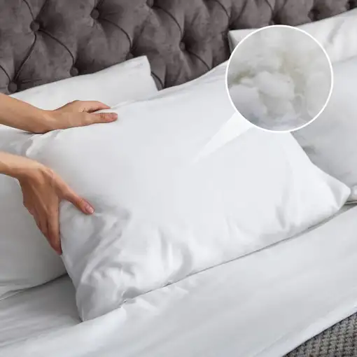 Almohada de fibra antiácaros y antibacterias, 150 cm, Flow PureComfort CECOTEC