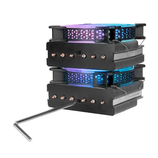 Mars Gaming Disipador CPU, Doble Torre Refrigeración, 6 Heatpipes HCT, TDP 300 W,
