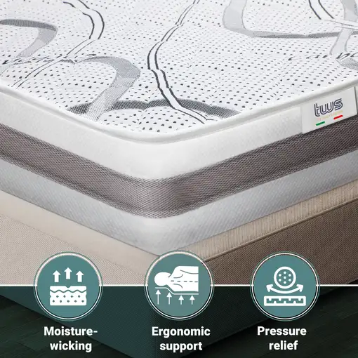 The White Stone Colchón Carbon Individual 95x195 Memory|H16cm|M. in Italy