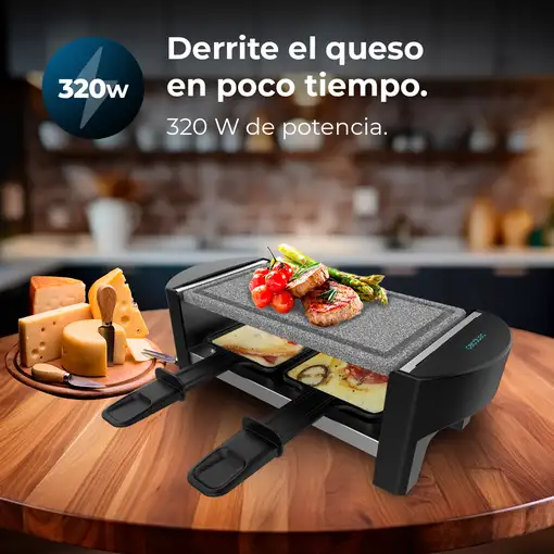 Cecotec Cheese&Grill 3200 Pocket AllStone parrilla de interior 2 personas(s) 320 W